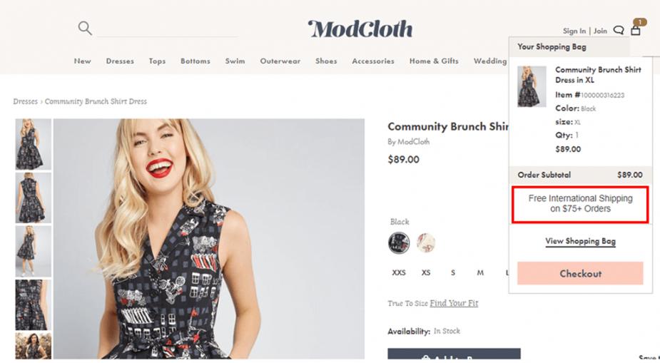 ModCloth Offers Free Shipping
