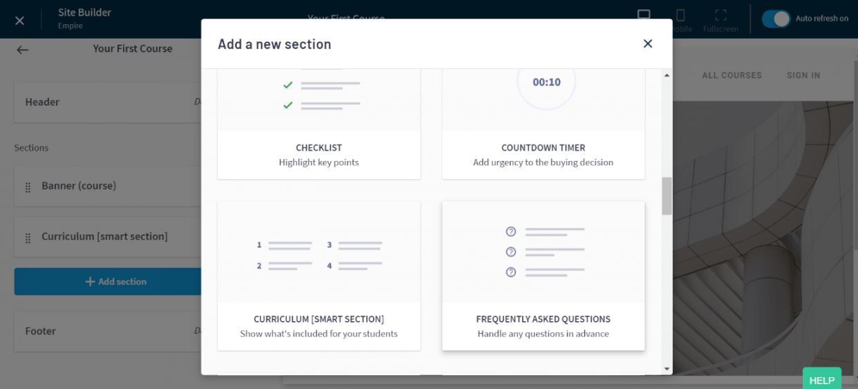 Add New Section