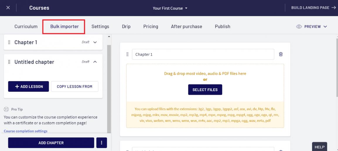 Bulk Importer Option