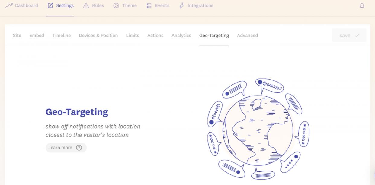 Geotargeting Feature