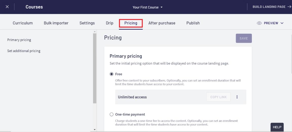 Several Pricing Options