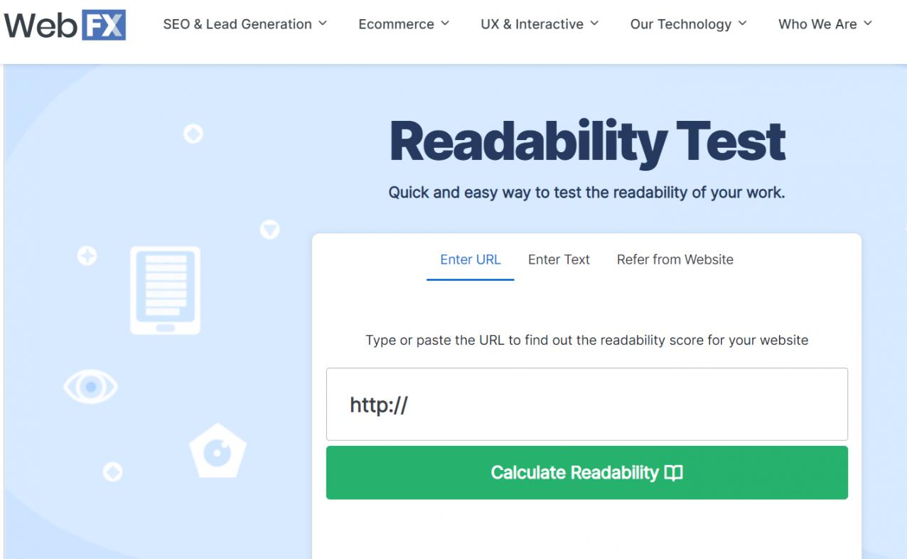 Readability Test by WebFX-1