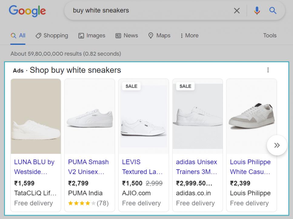 PPC ads for this keyword