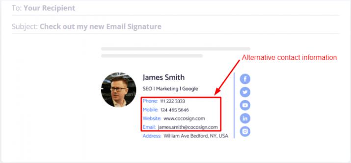 Alternative Contact Info