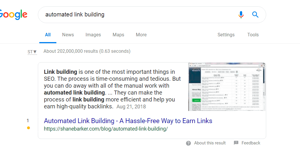 rich snippets Content Marketing Case Study