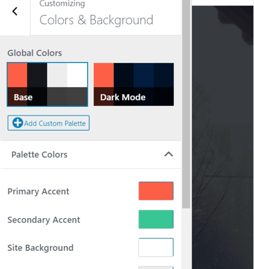 Choose site colors