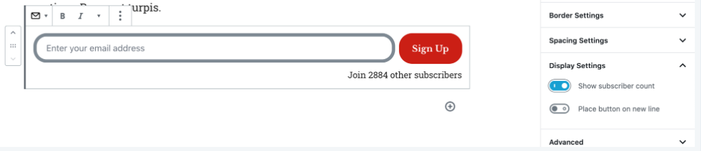 Show subscriber count