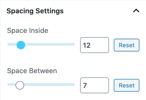 Spacing Settings