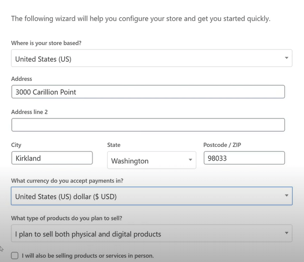 WooCommerce plugin fields