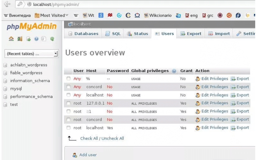 phpMyAdmin 2