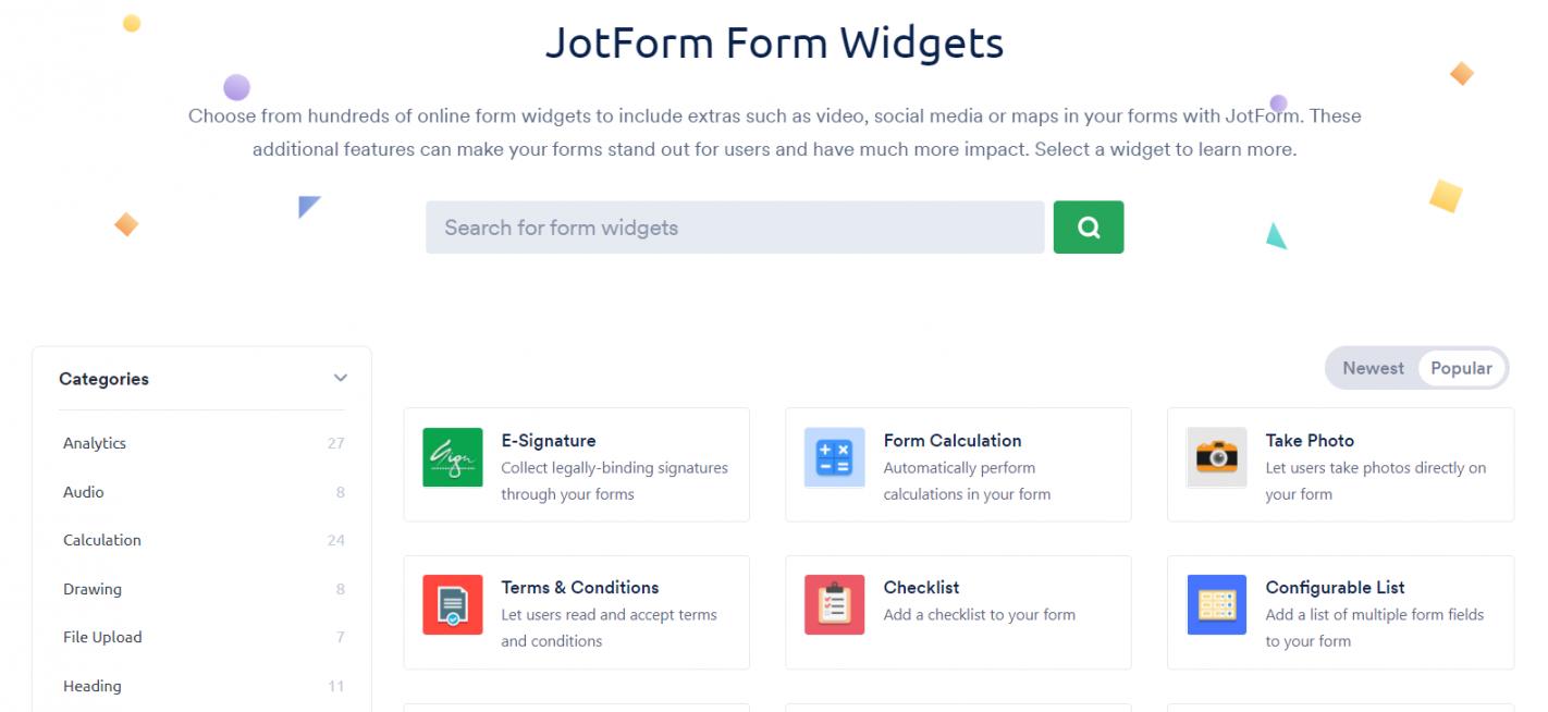 JotForms Widget Library