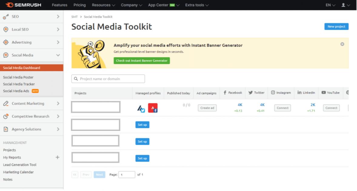 Semrush Social Media Toolkit