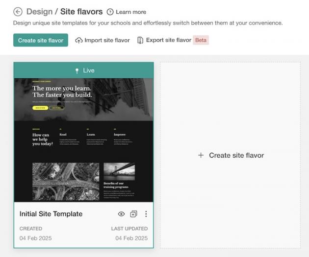 Site flavours