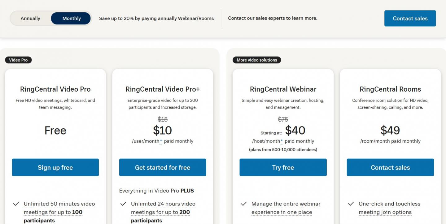 RingCentral Intelligent Meeting Pricing