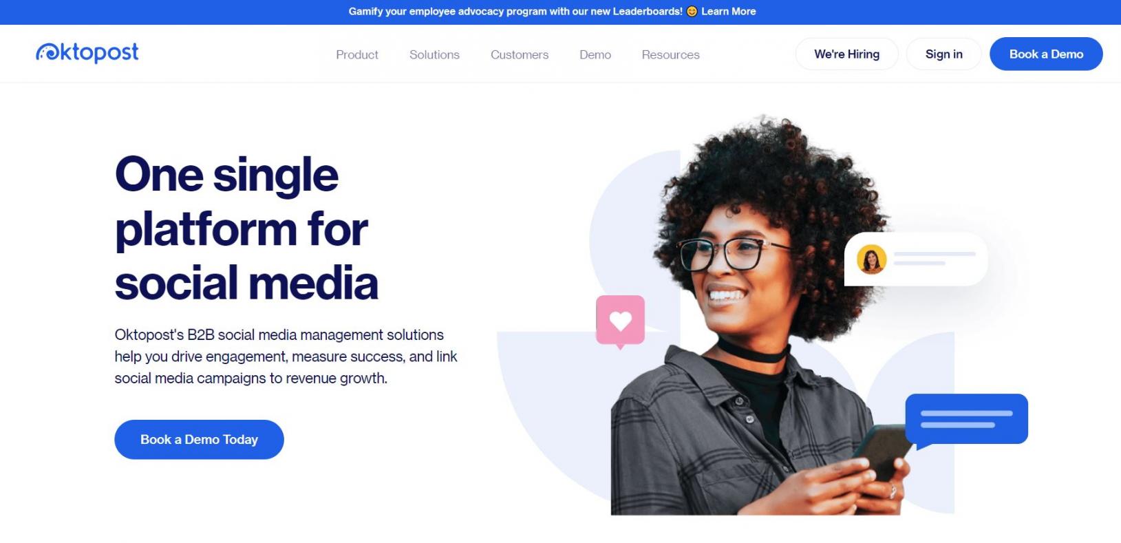 Oktopost homepage