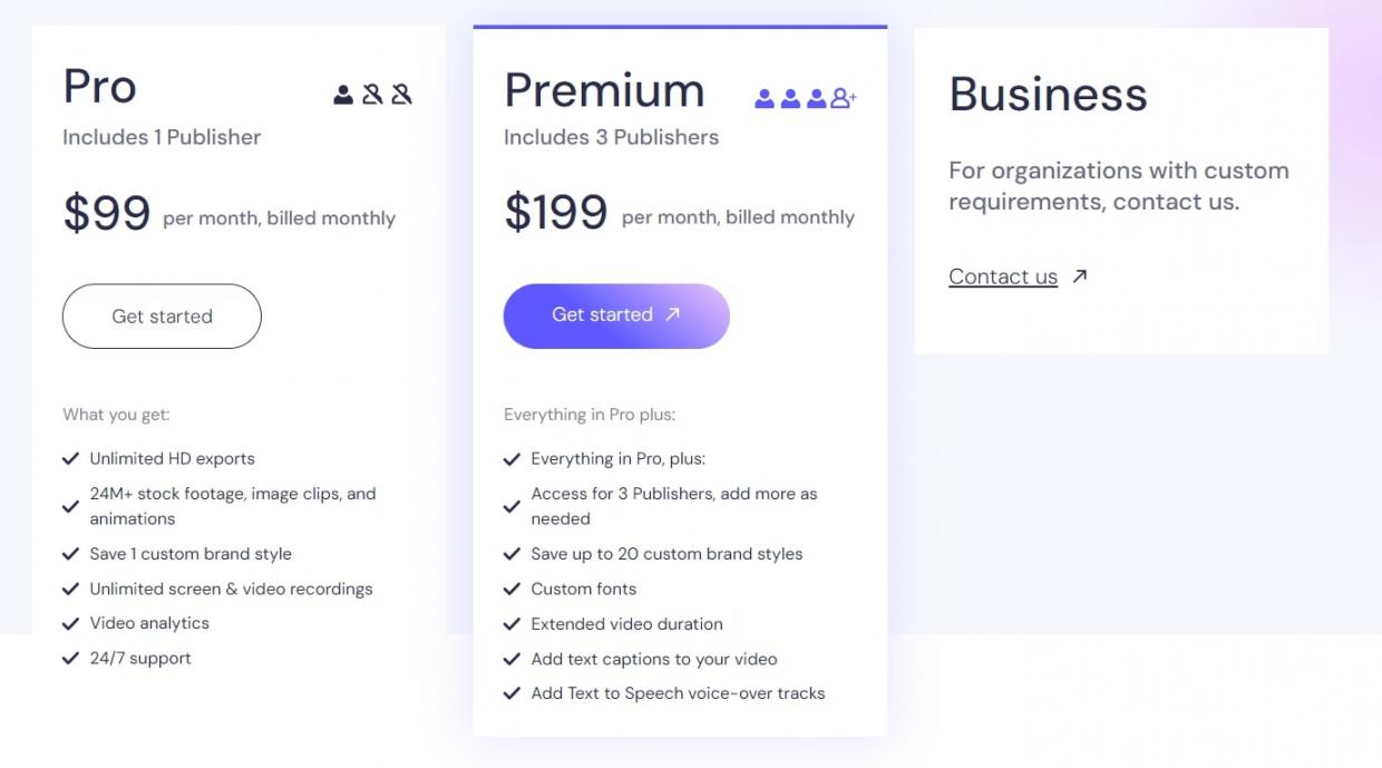 Biteable - Pricing