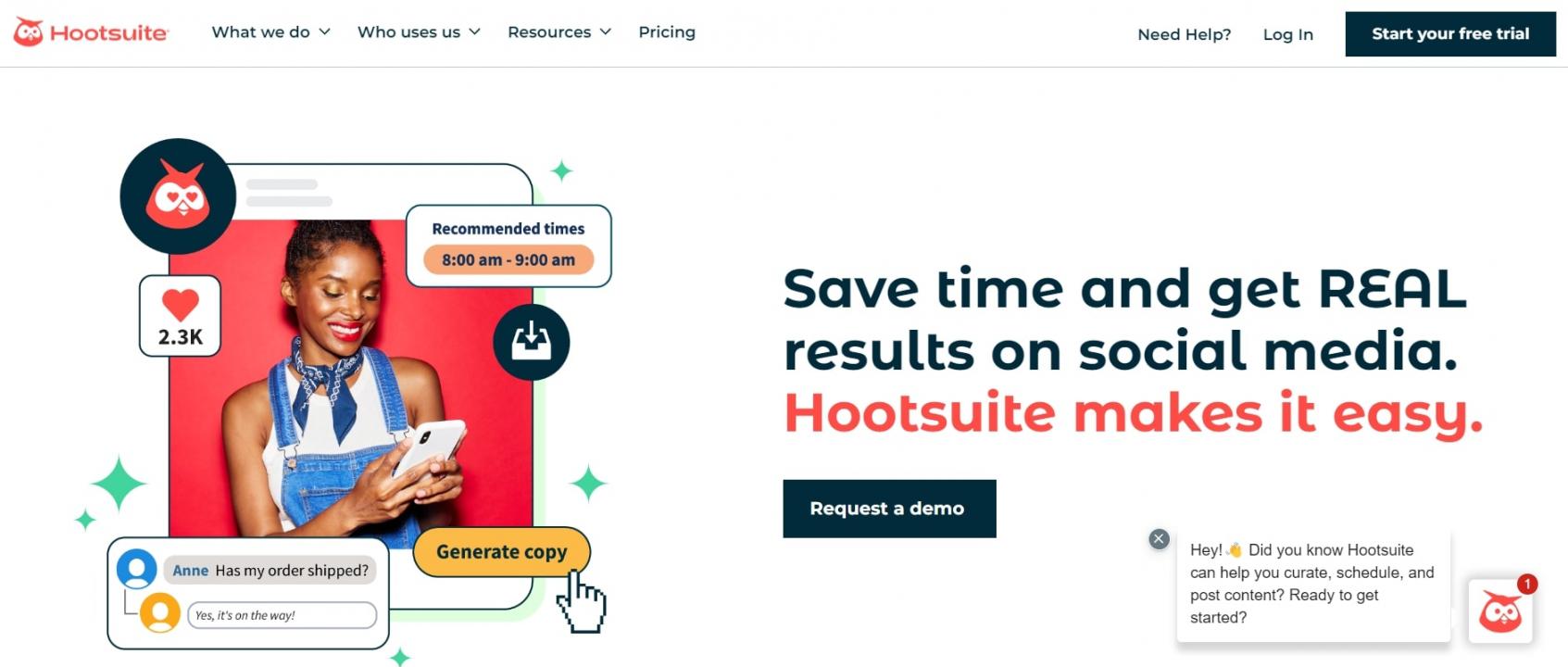 Hootsuite homepage