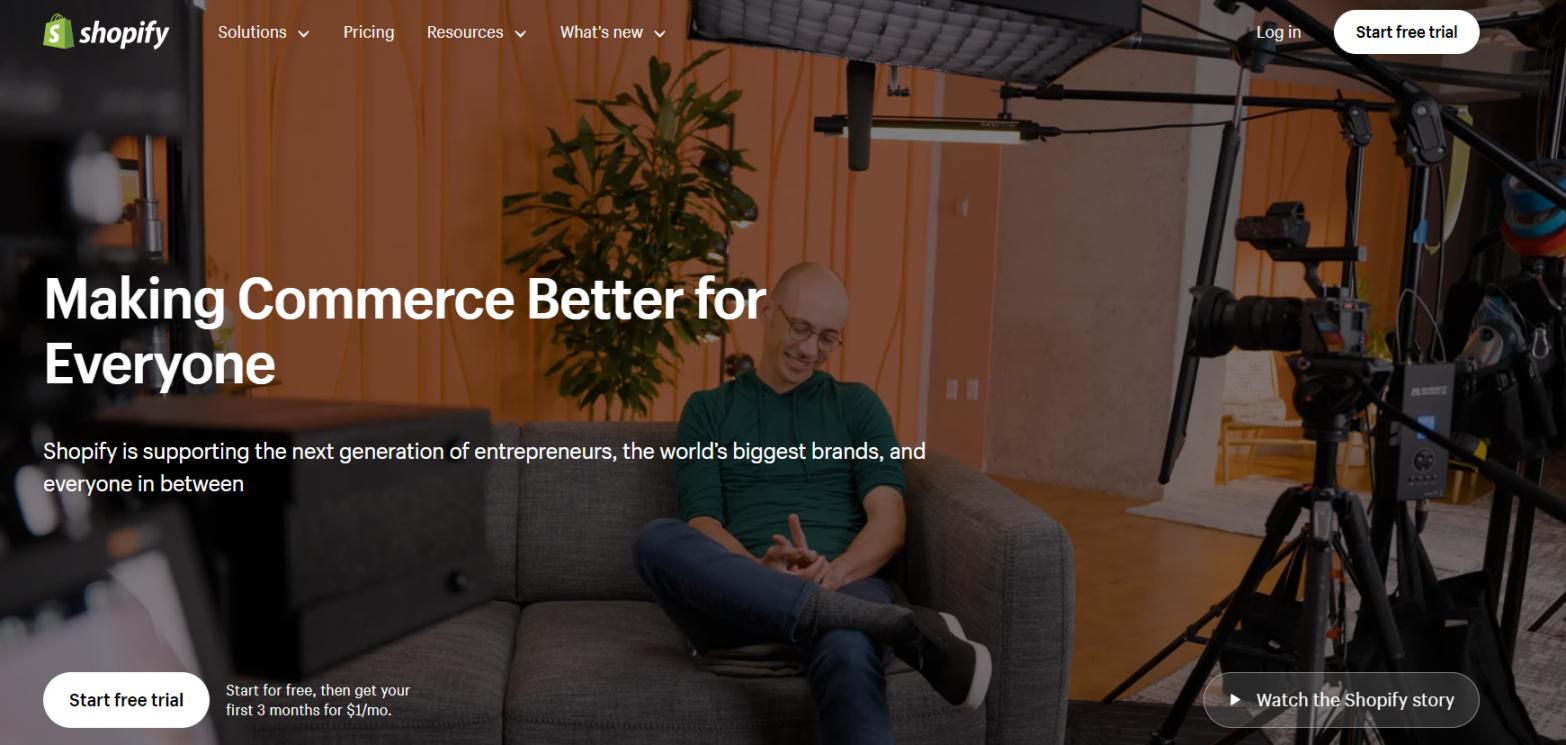 Shopify - homepage