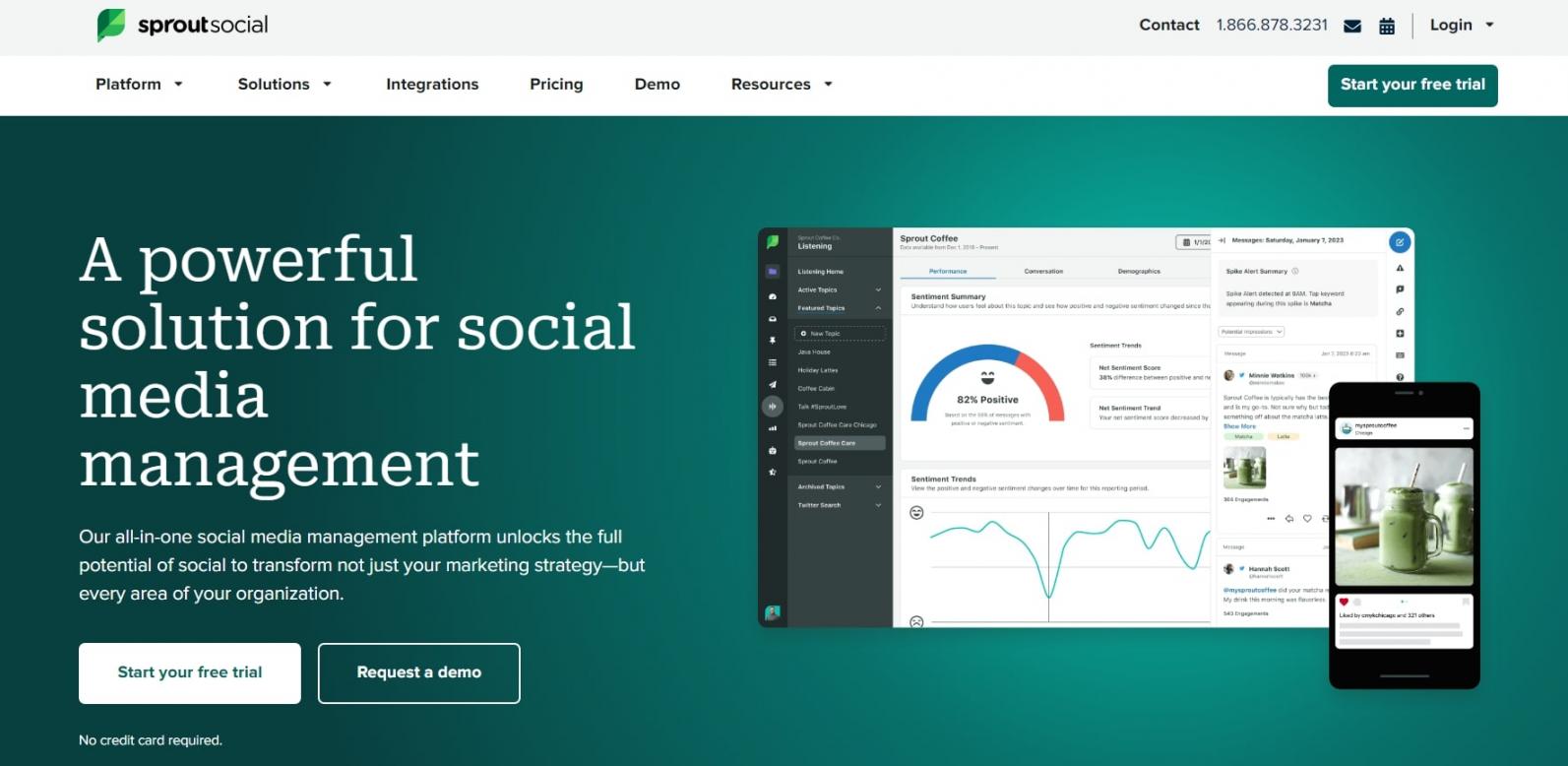 Sprout social - homepage