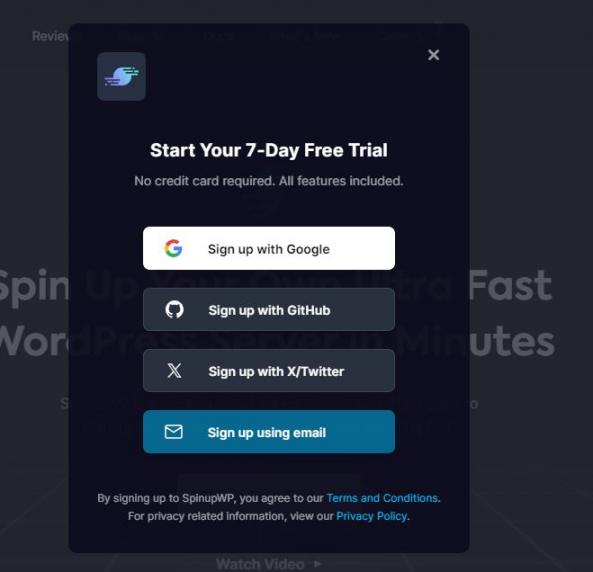Start Your Free Trial SpinupWP