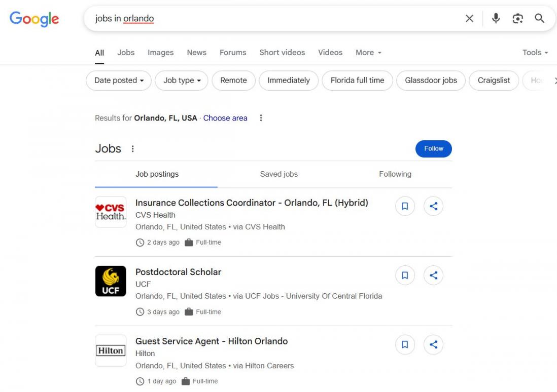 interactive search result example