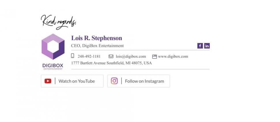 Lois R. Stephenson (Heirachichal email signature)
