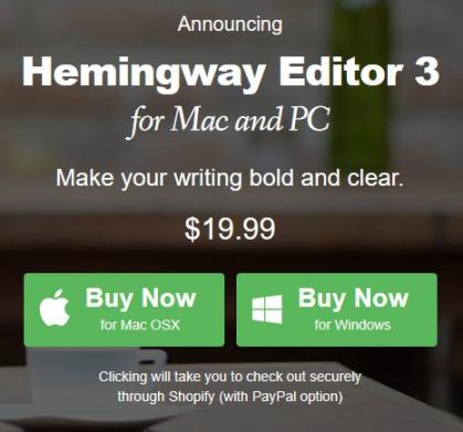 Hemingway pricing