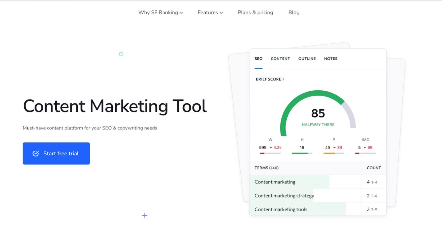 SE Ranking Content Marketing Tool