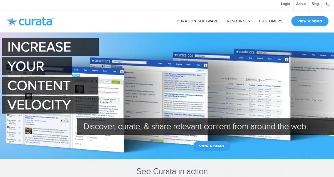 Curata Homepage