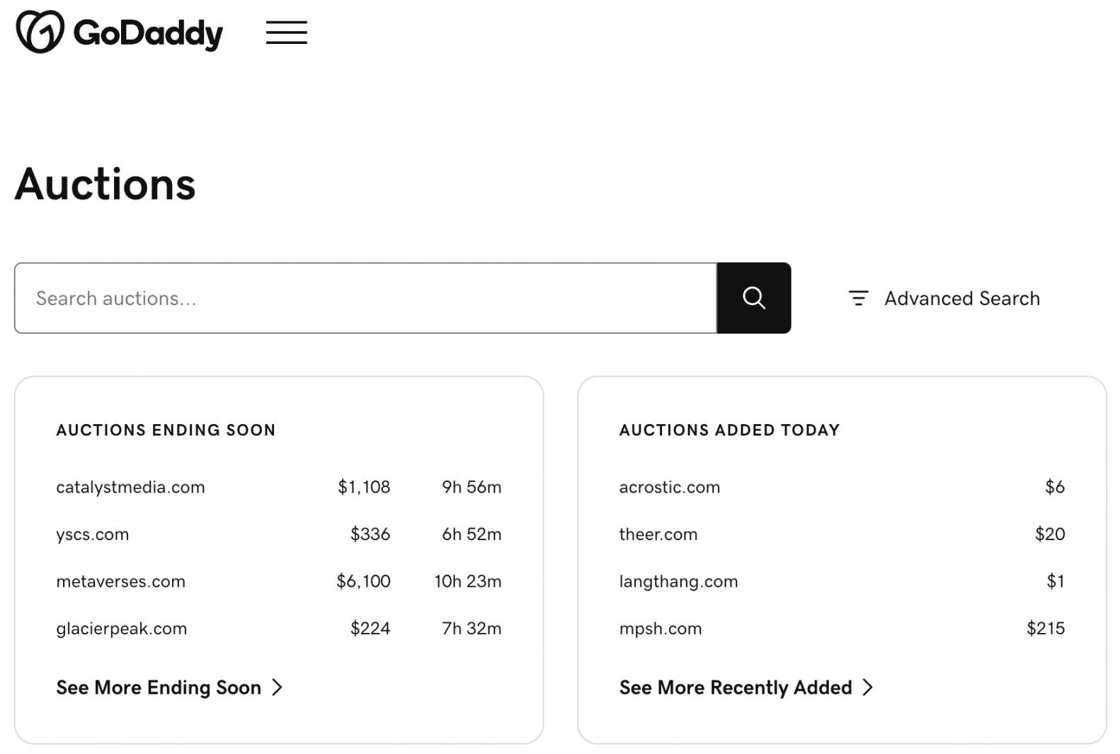 domain auctions