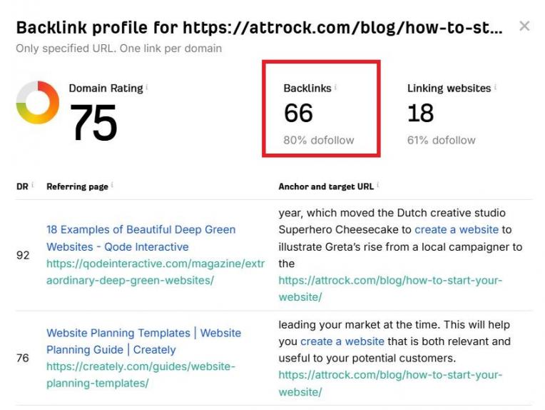 Backlink profile new