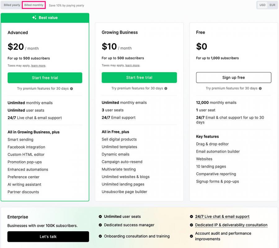 mailerlite-pricing