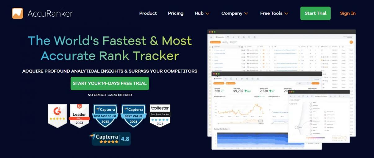 Accuranker homepage