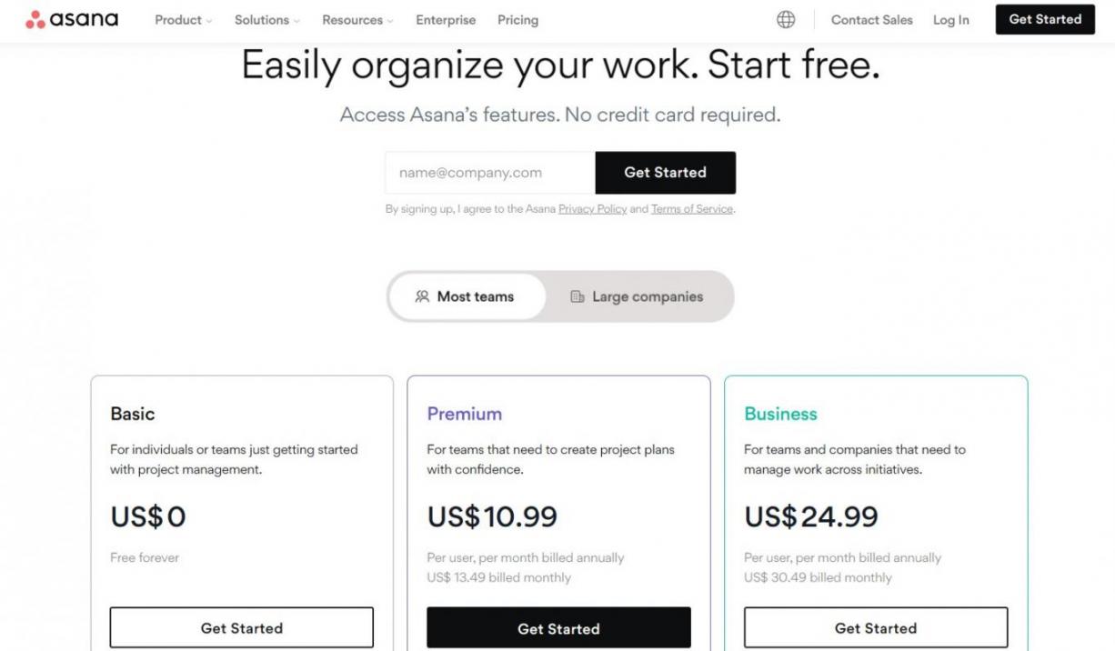 Asana pricing