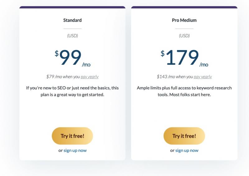 Moz pricing