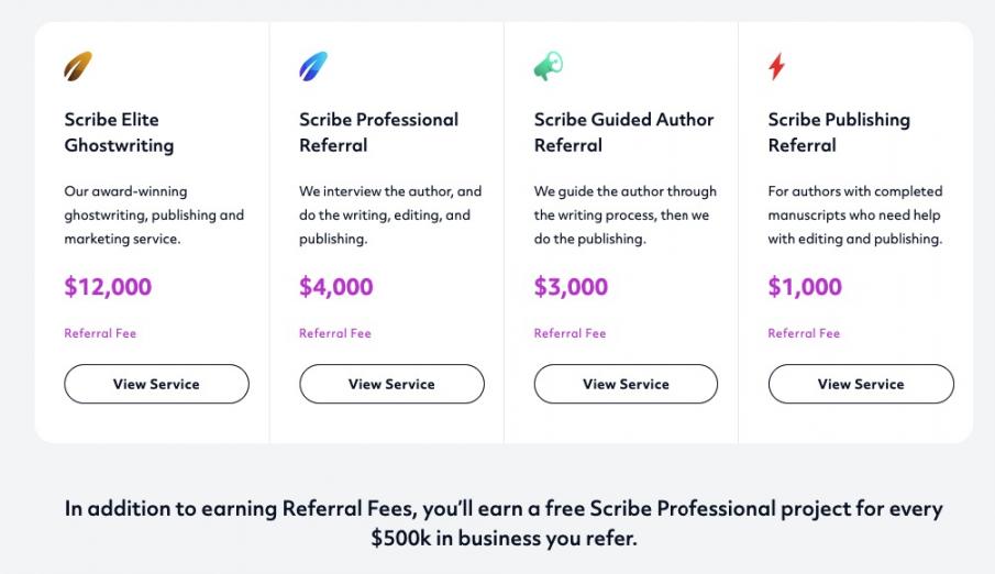 Scribe referral Homepage