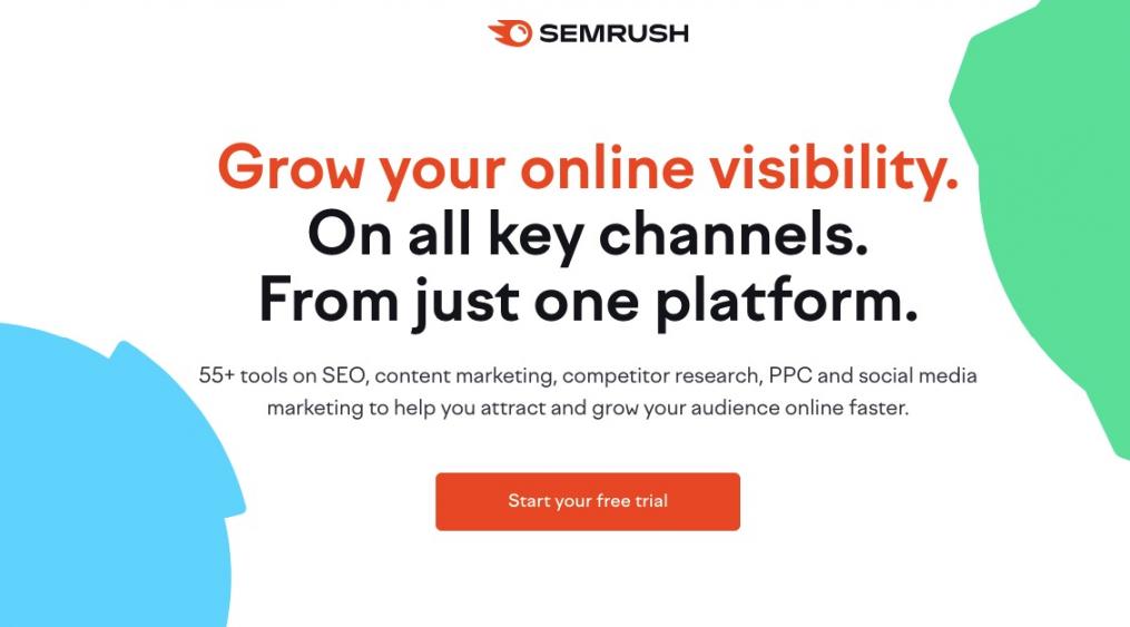 Semrush homepage