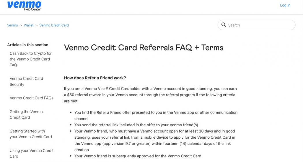 Venmo Referral Page
