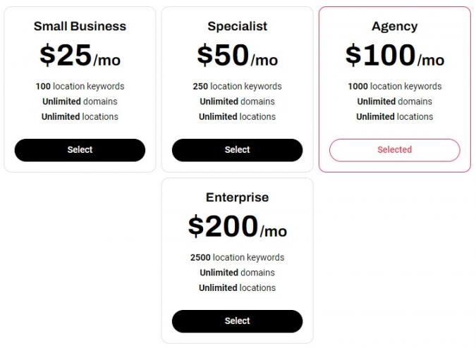 Whitespark pricing