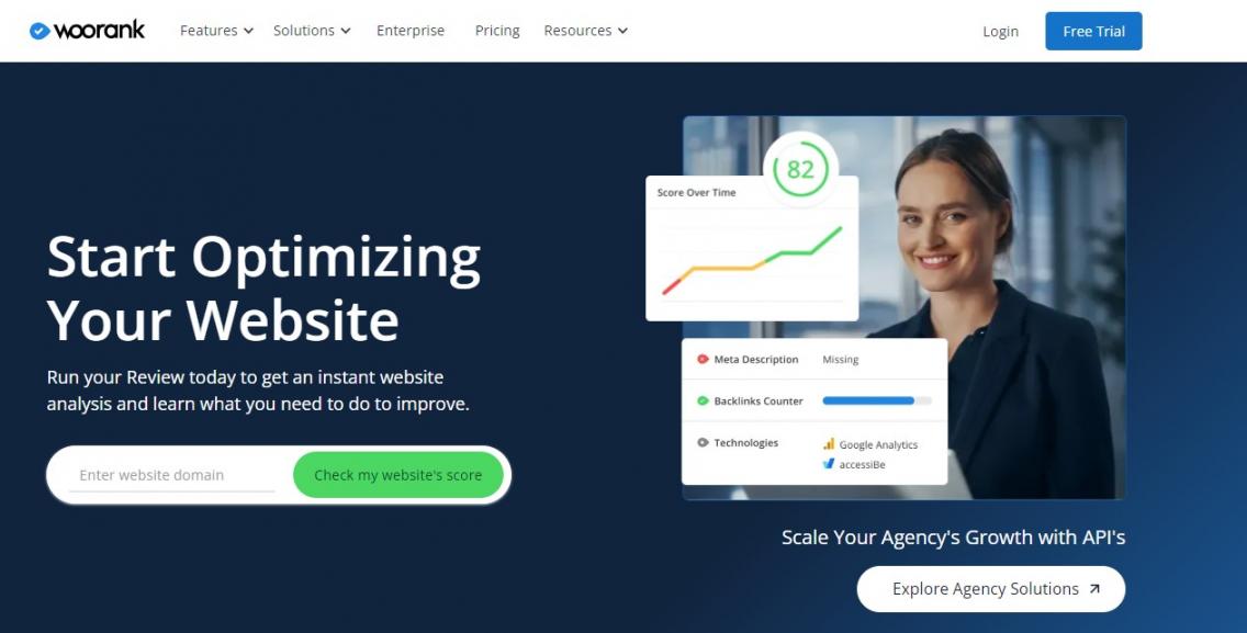 WooRank homepage