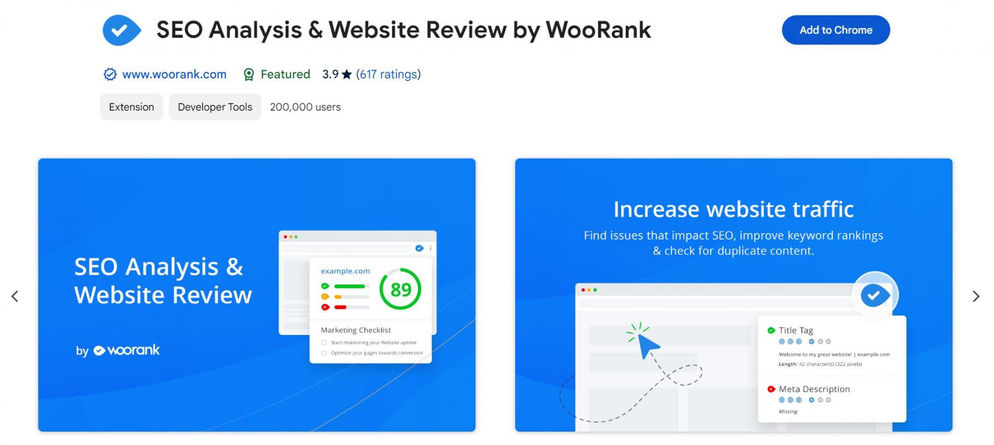 Woorank Hompage