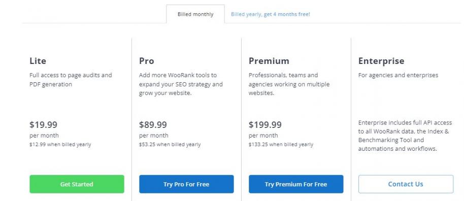 Woorank Pricing