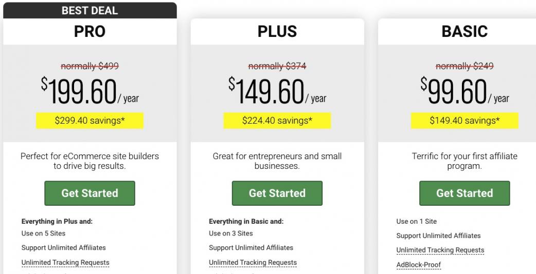 Easy Affiliate pricing