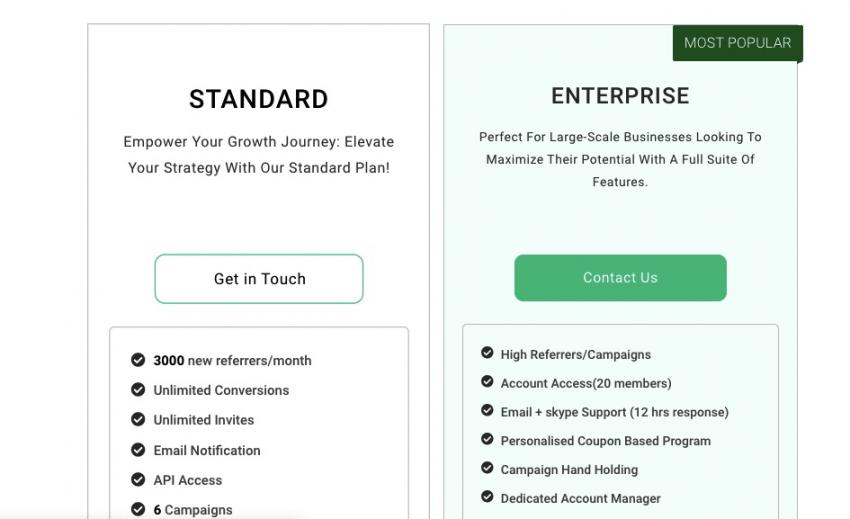 Invite Referrals Pricing