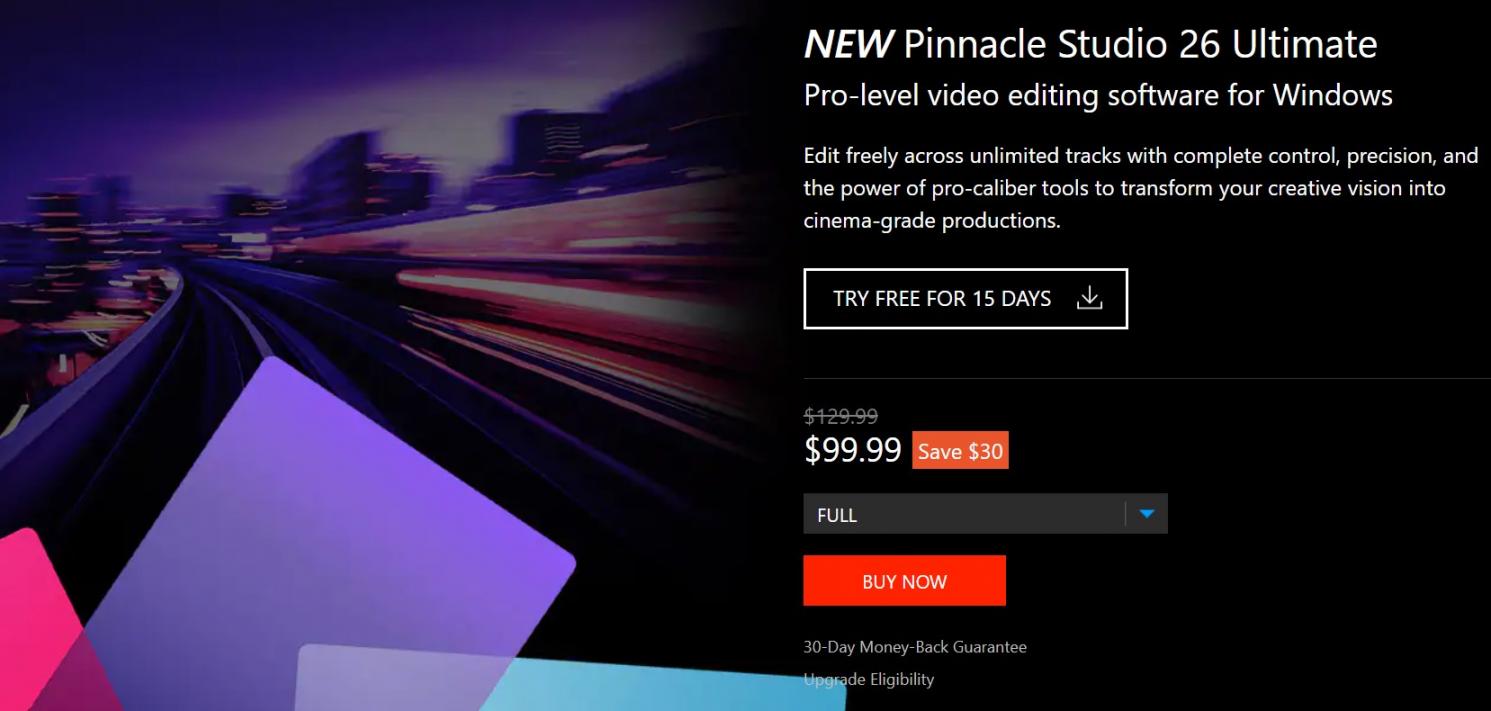 Pinnacle Studio Ultimate pricing