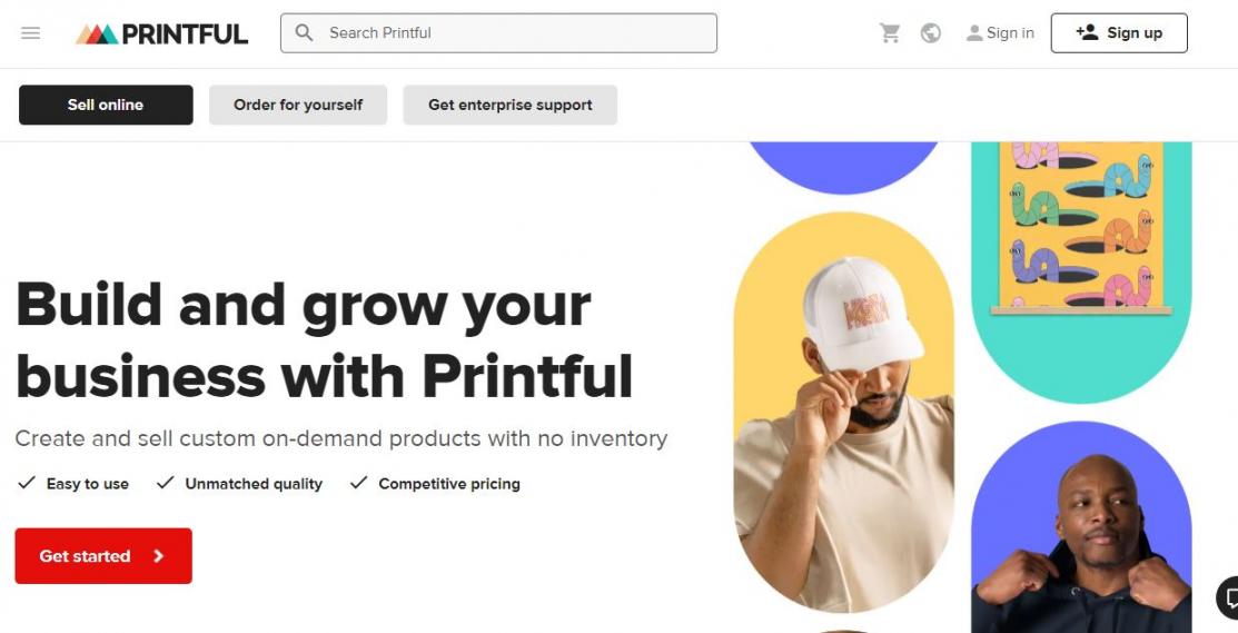 Printful homepage