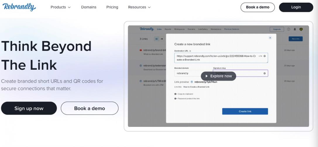 Rebrandly Homepage