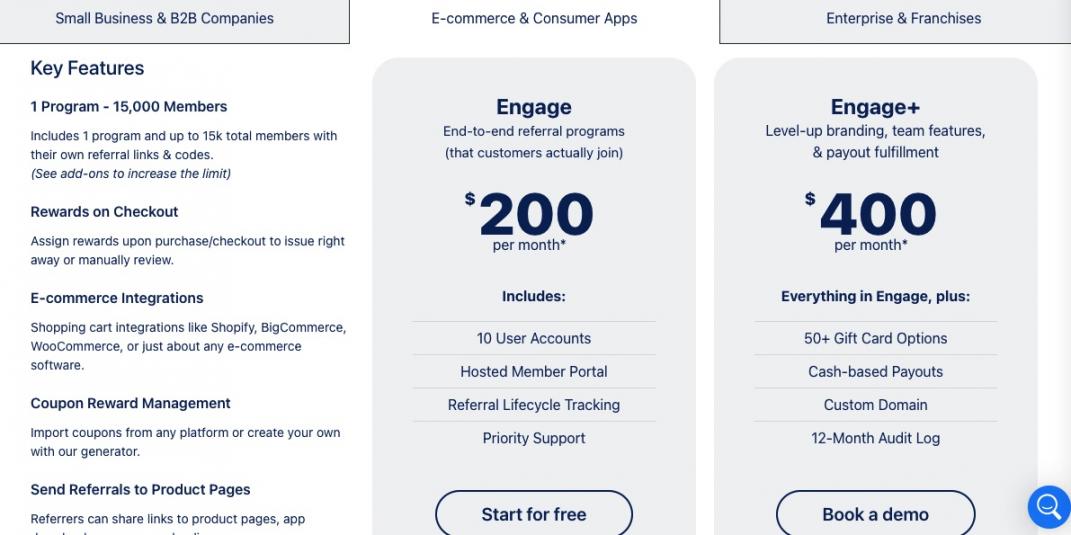 Referaal Rock pricing 2
