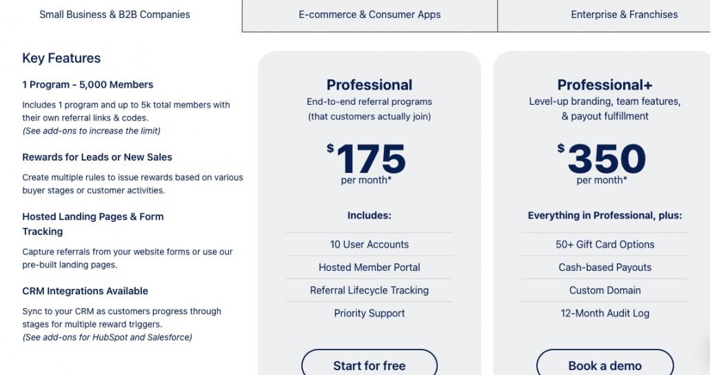ReferralRock pricing 1