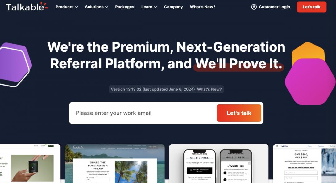 Talkable Homepage